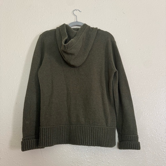 Jones New York Vintage Moss Green Hooded Sweater - Picture 2 of 4
